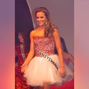 Sherri Hill Red and White Dress